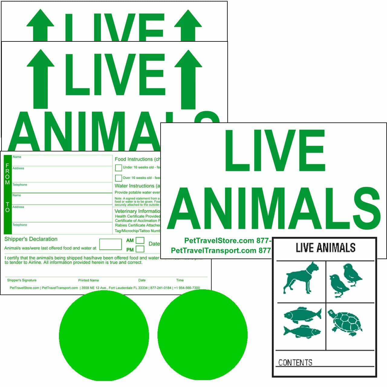 Live Animals stickers and signs on a white background