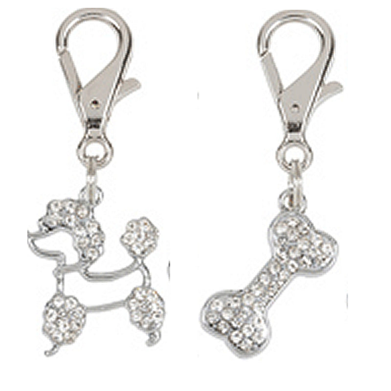 Pet carrier safety locks in Poodle and bone designs