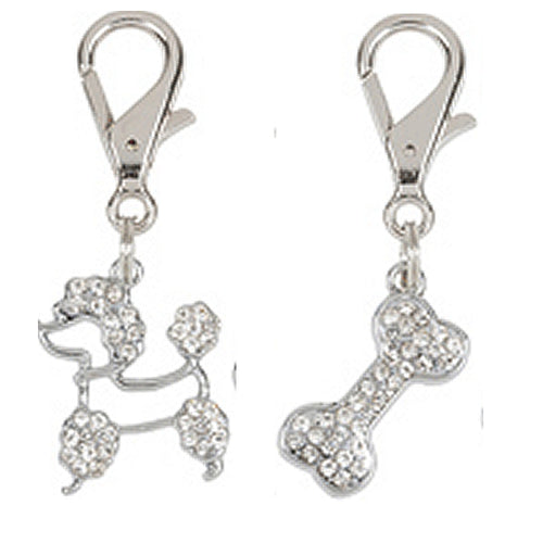 Pet carrier safety locks in Poodle and bone designs